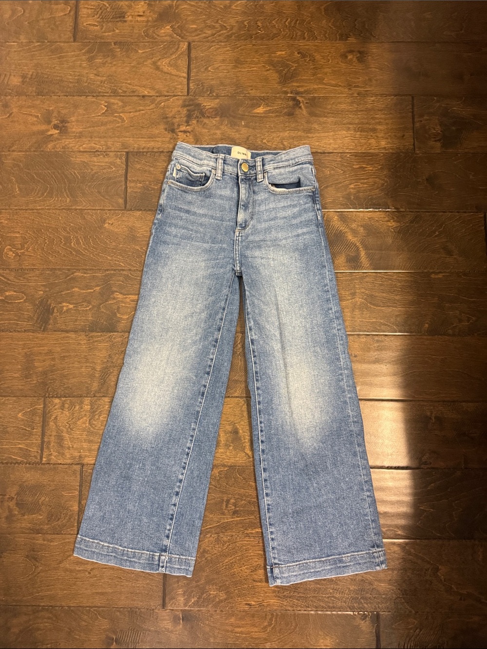 DL1961 Kids Wide-Leg Jeans in Light Blue Wash